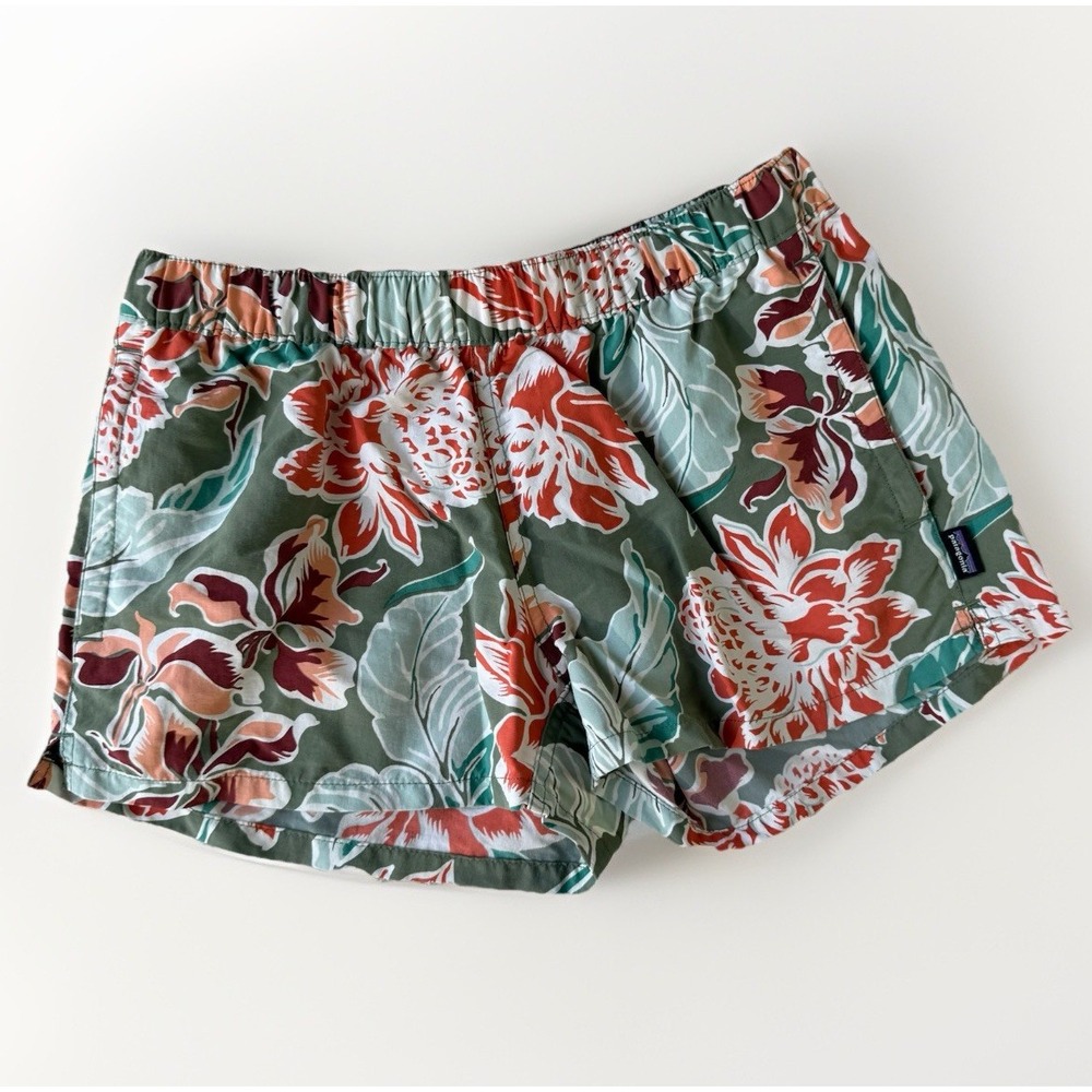 Patagonia Baggies Shorts Women's S Pataloha Fronds Limited Ed Floral Green $55